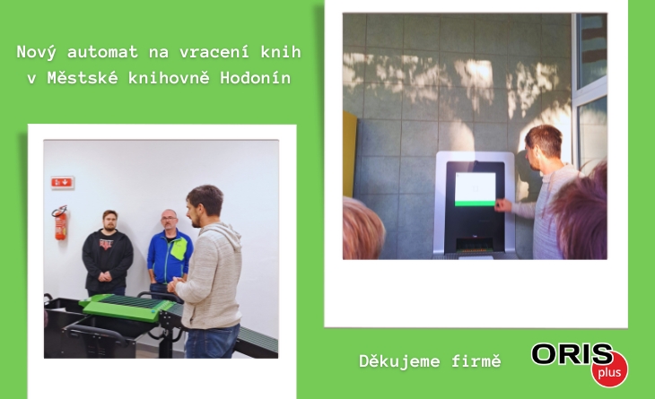 Nový automat na vracení knih v Městské knihovně Hodonín. Děkujeme firmě Oris Plus.
